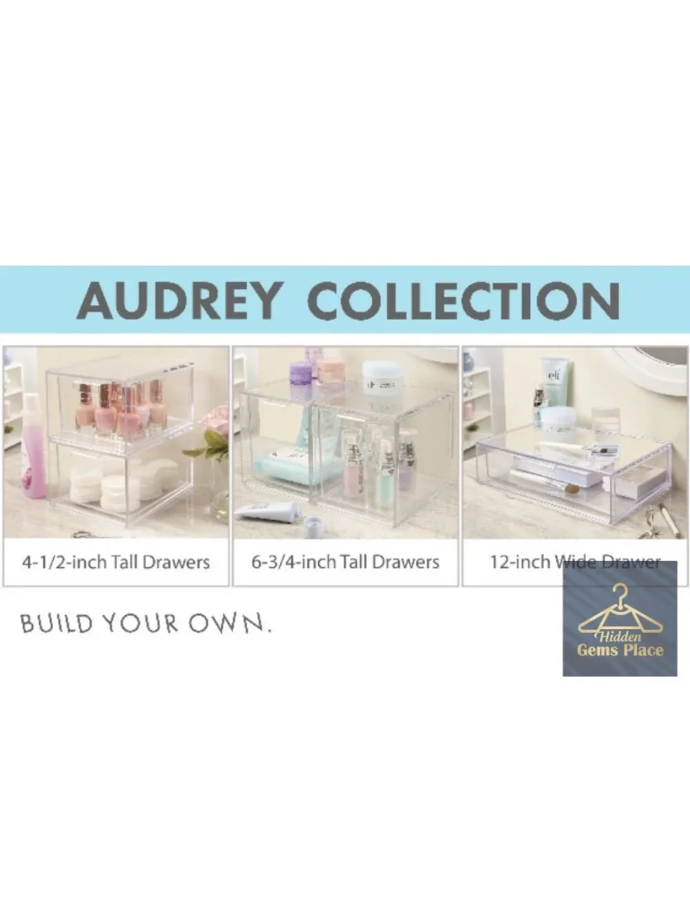 Clear Stackable Storage Drawers 2-Pack BPA-Free Plastic Organizer Vanity Makeup